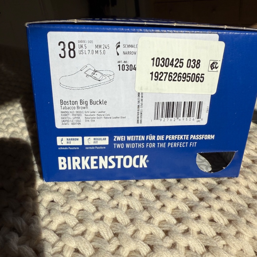 Birkenstock Boston Big Buckle Clog size 38 Tobacco Brown  Brand New!!